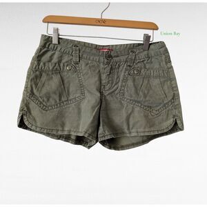 Unionbay Cargo Shorts Sz 7 Olive Green Utility Casual Low Rise Pockets